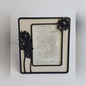 Framed Spiritual Eternal Life Metal Floral and Cloth Free Standing Frame